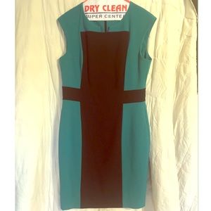 Calvin Klein color block fitted dress.
